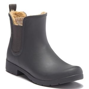 Black Sherpa Lined Rain Boots - Chooka NWT